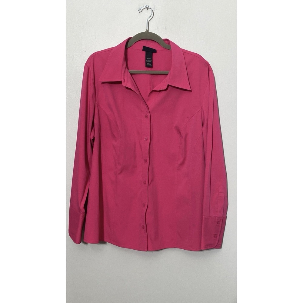 Beautiful Womens Button Lightweight Blouse Fuchsia Cowgirl Business Casual 18/20